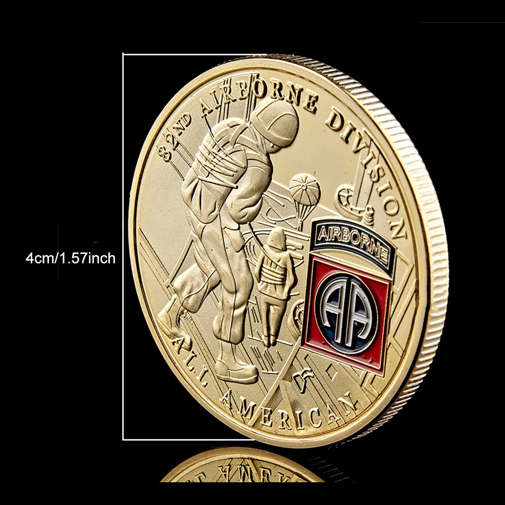 США 82-я воздушно-десантная дивизия позолоченная военная вызов индивидуальная