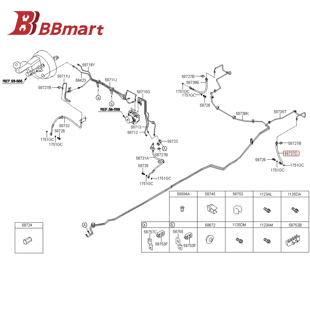 

Автозапчасти 58737-2S500 BBmart 1 шт. шланг-тормоз задний L4WD для Kia Sportage 10 11 14 15 лучшее качество автомобильные аксессуары