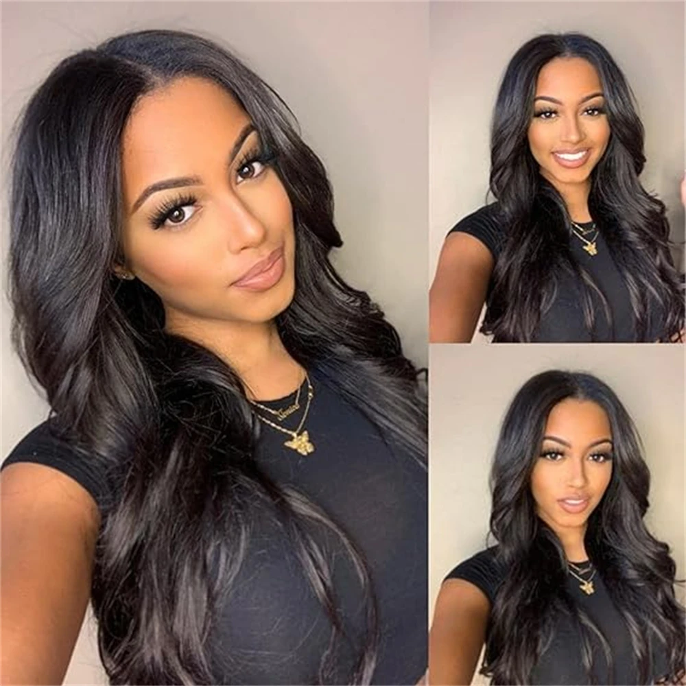 Парик из натуральных волос EMOL Jean полностью машинное производство объемная волна