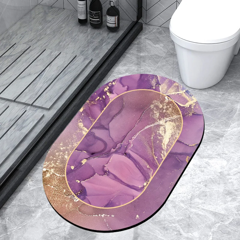 technology velvet floor mat natural rubber soft diatomite rug water absorben bath mats toilet non slip mat bathroom decoration free global shipping