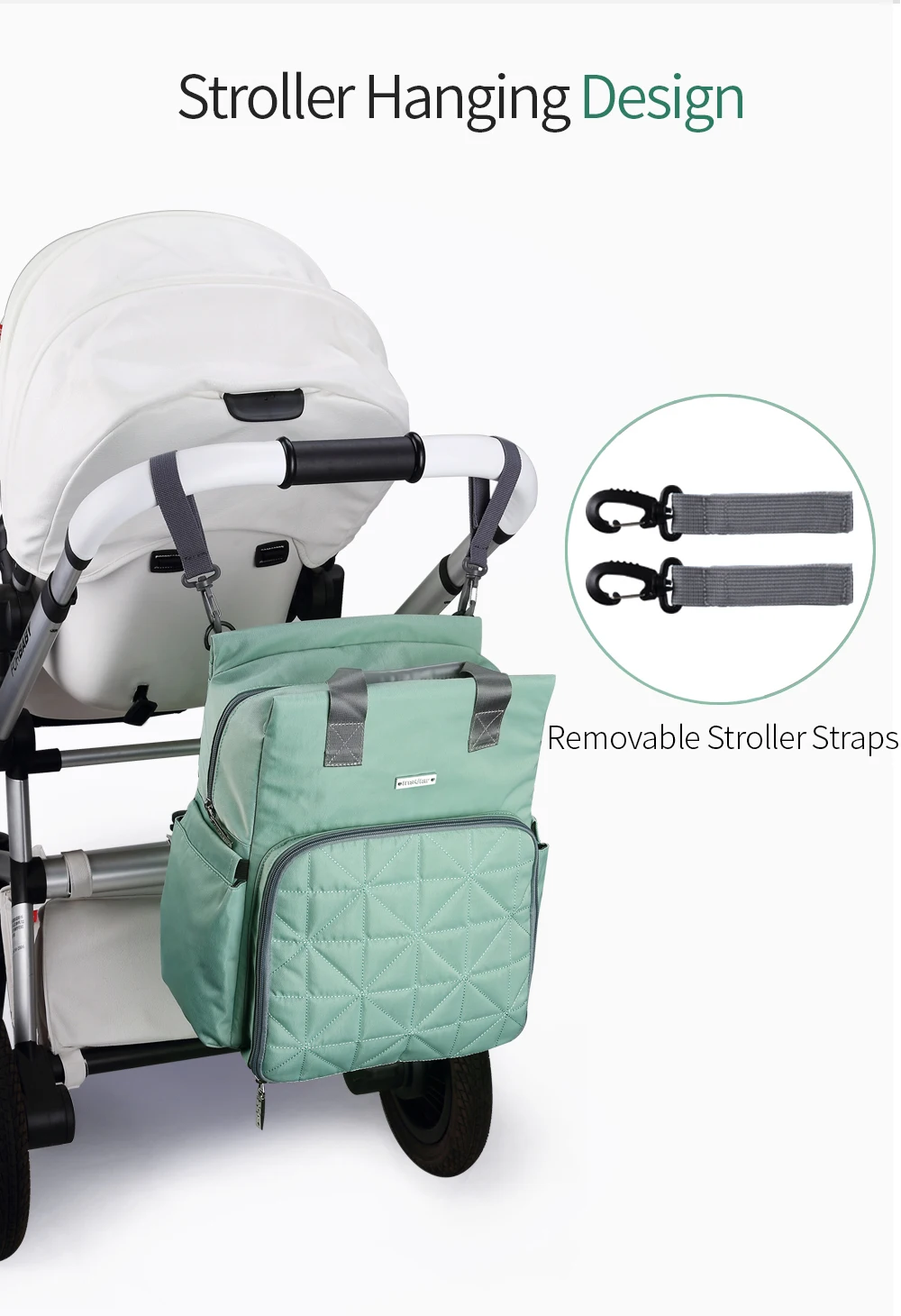 Дорожный рюкзак для детских подгузников вместительная сумка мам детской коляски