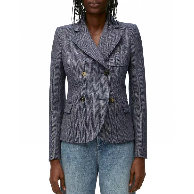 wa marynarka damska высококачественный шерстяной пиджак модный универсальный осень