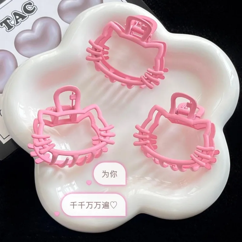 Kawaii аниме Hello Kitty заколка для волос с розовой акулой Y2K мультяшная выдалбливаемая