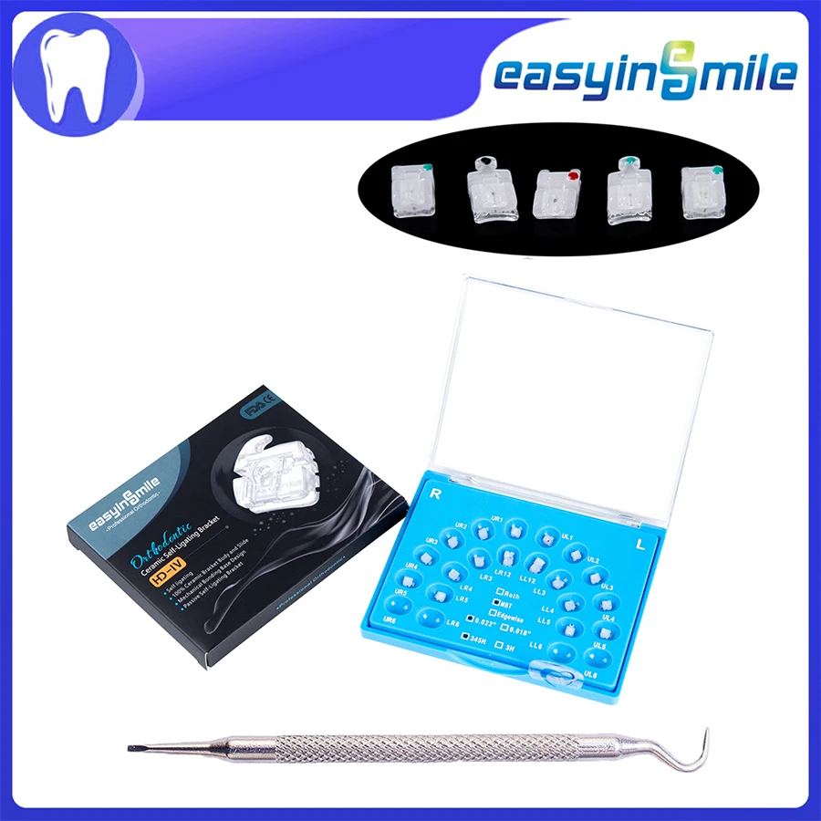 

Easyinsmile Dental Material for Ceramic Self Ligating Bracket Orhto Mini Braces Roth / MBT 345 022