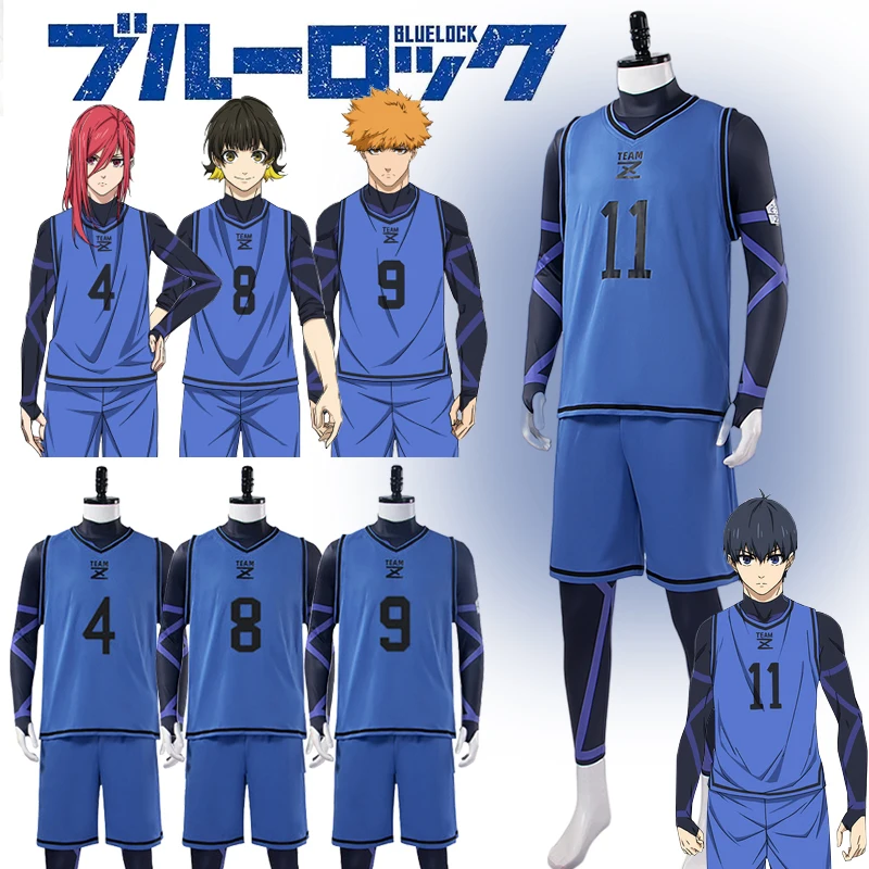 Anime Blue Lock Cosplay Chigiri Hyoma Isagi Yoichi Cosplay Costume Football Club Sportswear Jumpsuits Football Soccer Uniform