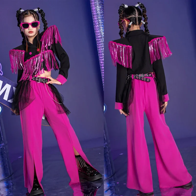 Детские сценические Подиумные костюмы Kpop для девочек джазовых танцев уличная