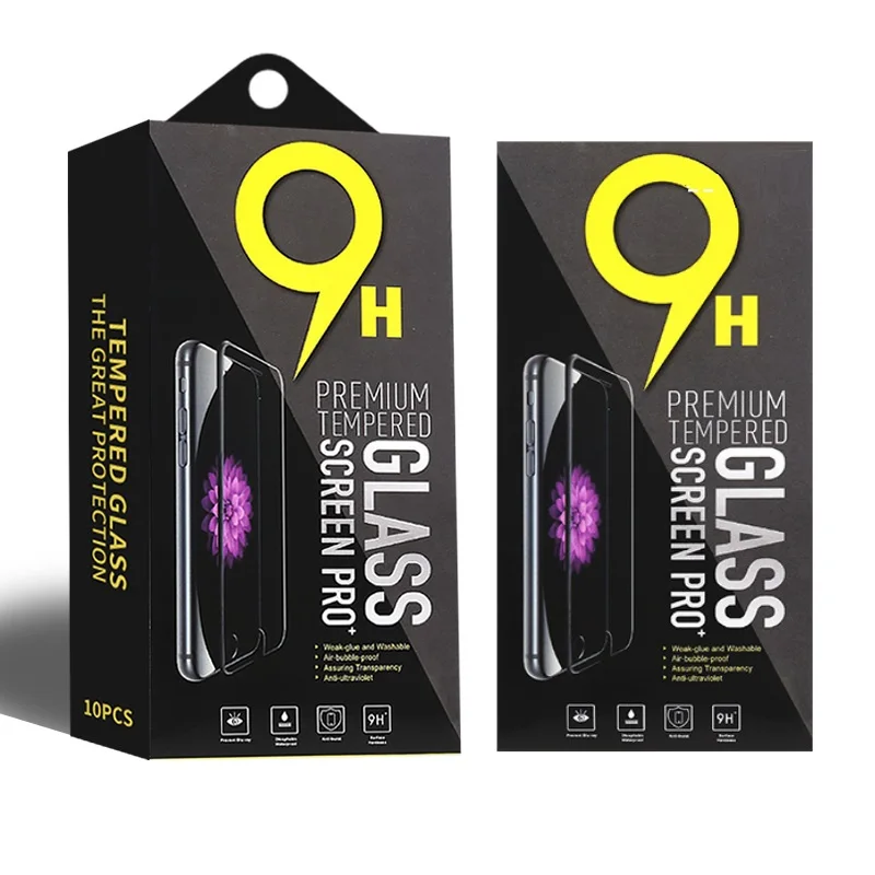 100-200pcs Universal Tempered Glass Paper Retail Package Box For iphone 12 13 14 Samsung Htc lg Screen Protector Film