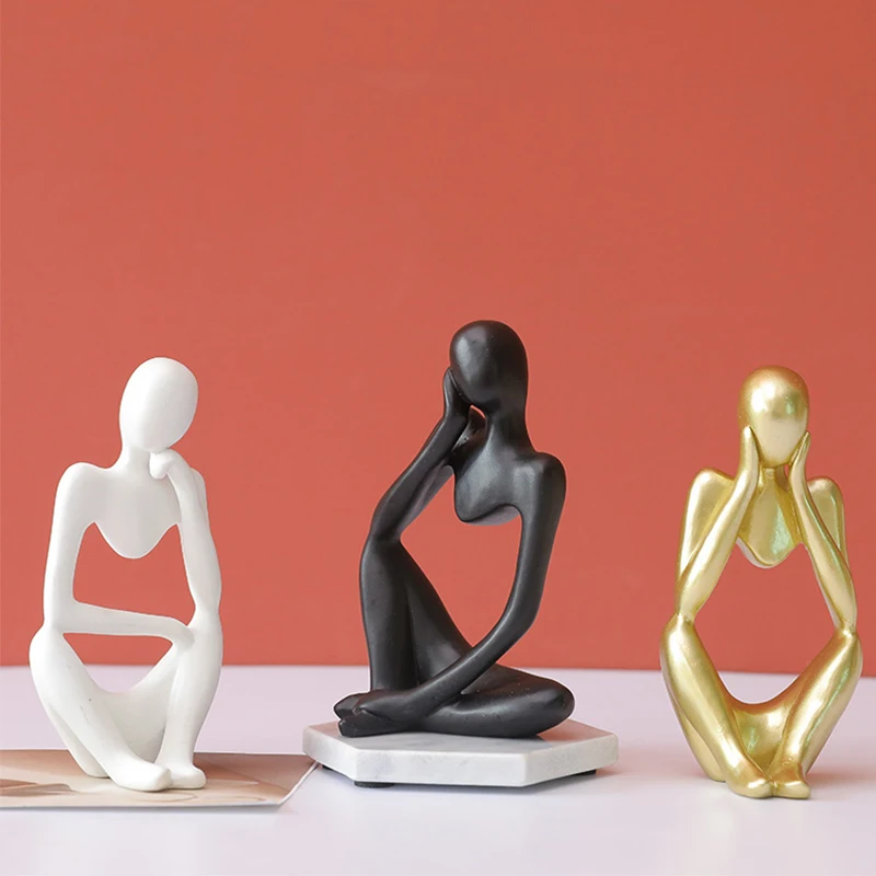 Nordic Mini Squatting Figure Artware Abstract Modelling Character Sculpture Home Decoration Accessories Modern Resin Ornament |