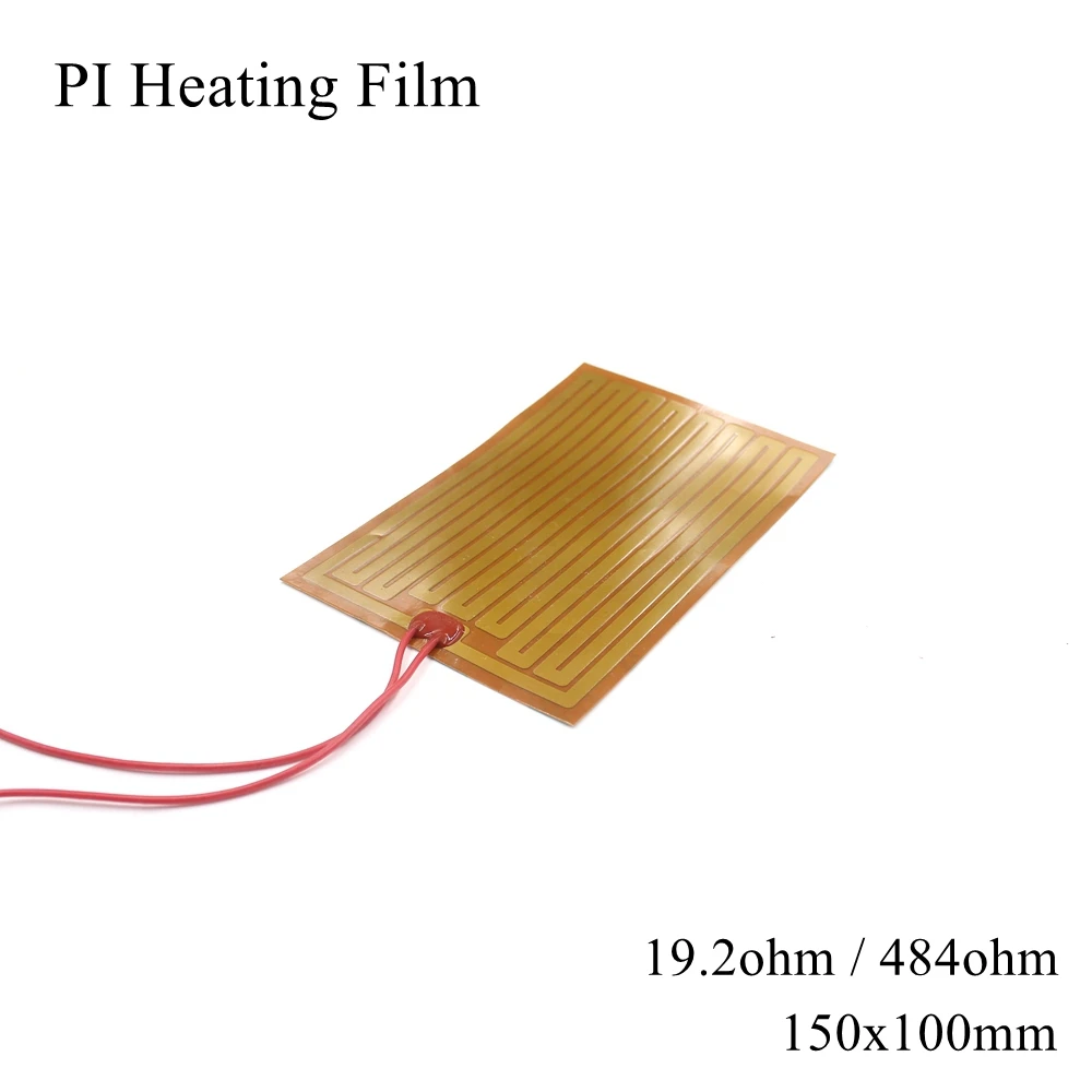 

150x100mm 5V 12V 24V 110V 220V PI Heating Film Polyimide Adhesive Electric Heater Plate Panel Pad Mat Fuel Foil Oil Engine Tank
