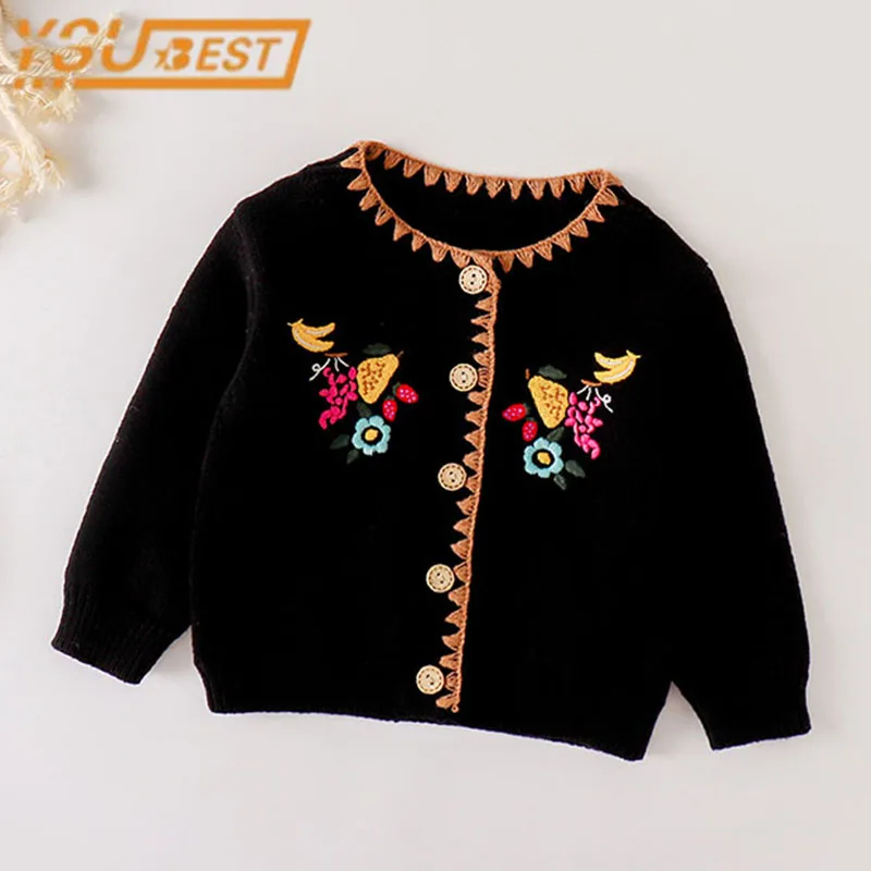 

2022 Toddler Baby Girls Cardigan Embroidered Flowers Baby Coat Princess Infant Baby Girls Party Coat Spring Autumn Clothes