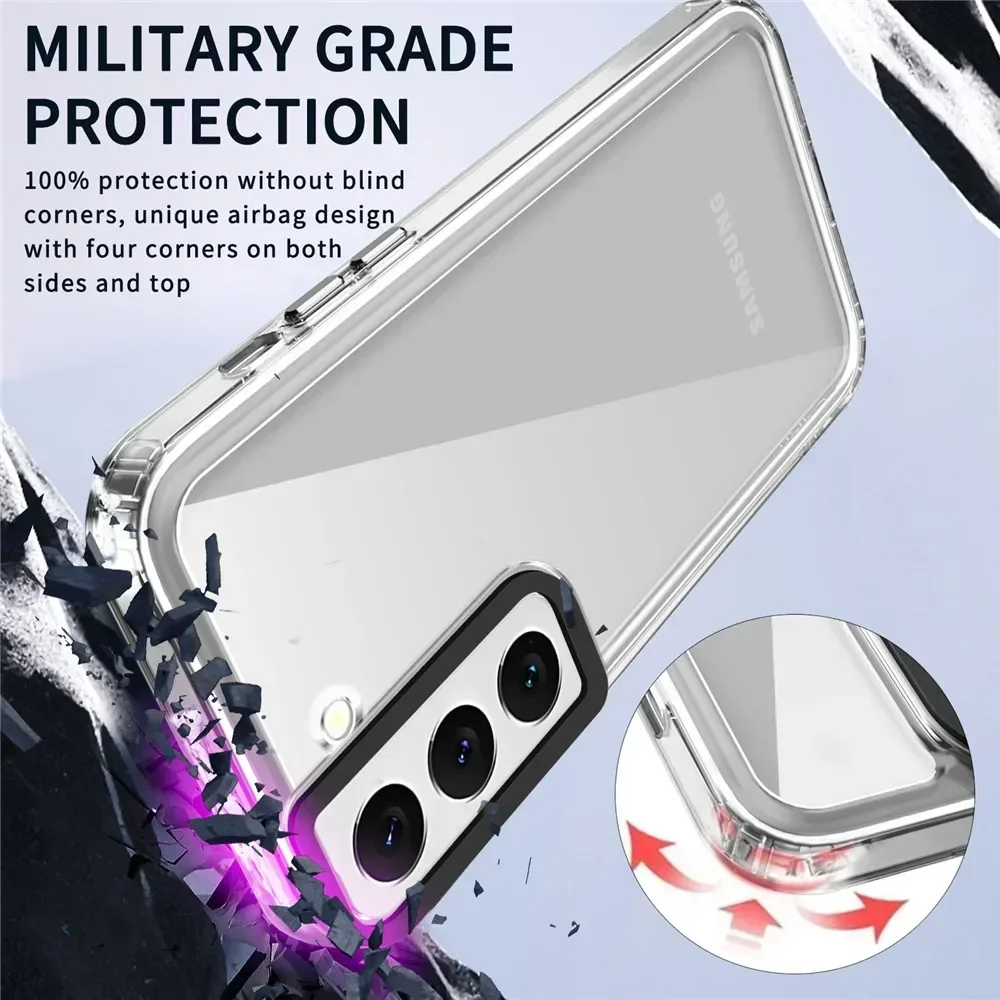 Толстый противоударный прозрачный чехол для телефона Samsung Galaxy S20 S21 S23 FE S22 S23Plus S23U
