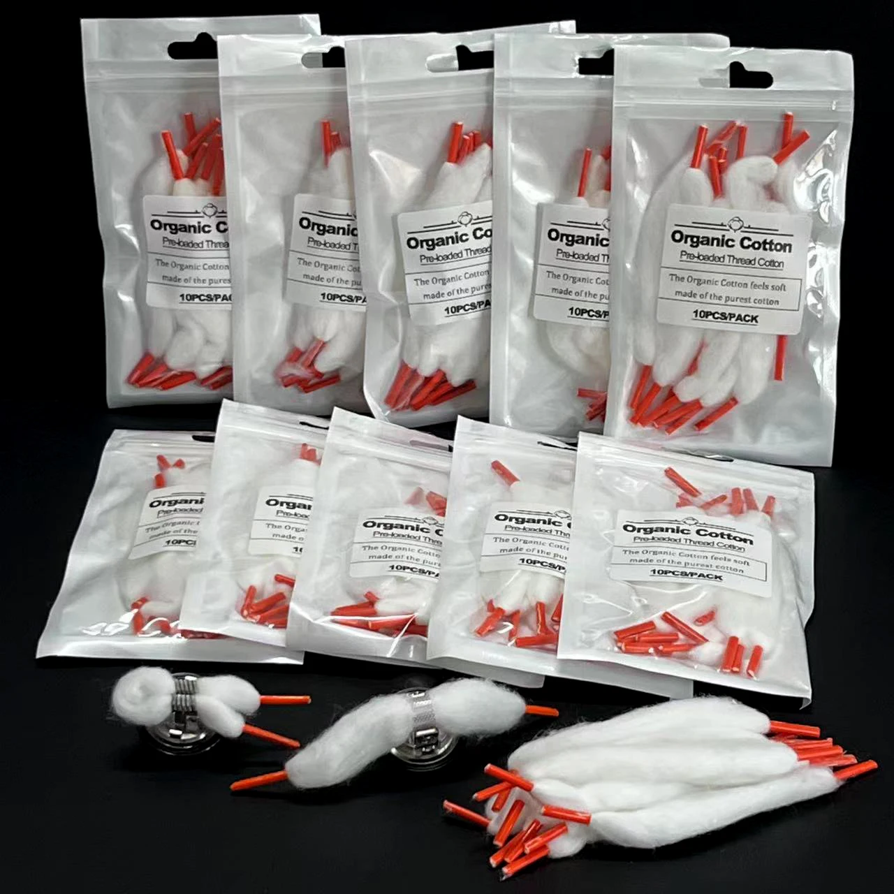 

100pack 50/30/20/10/5pack Prebuilt Thread Cotton For Kylin Mini Dead Rabbit Zeus X Mesh Profile Apocalypse M DIY Coil Wire