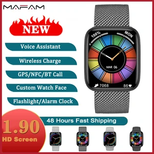 2022 Full Touch Smart Watch Men Women Smartwatch DIY Watch Face BT Calls NFC Wireless Charging Heart in Pakistan