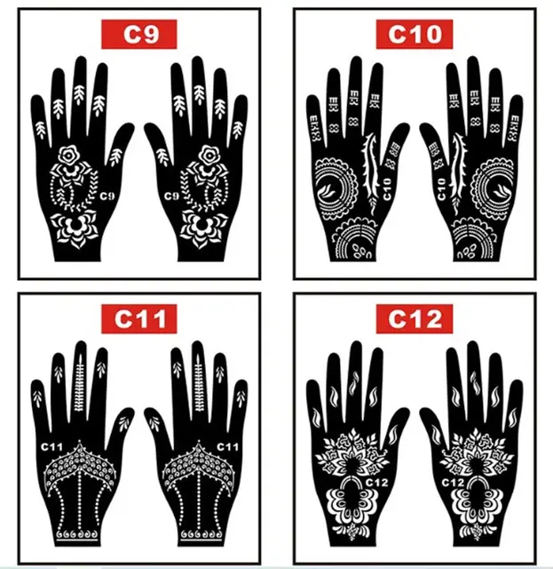 DIY Airbrush Face Paints Hollow Drawing India Henna Kit Temporary Decal Tattoo Stencils Body Art Template 5