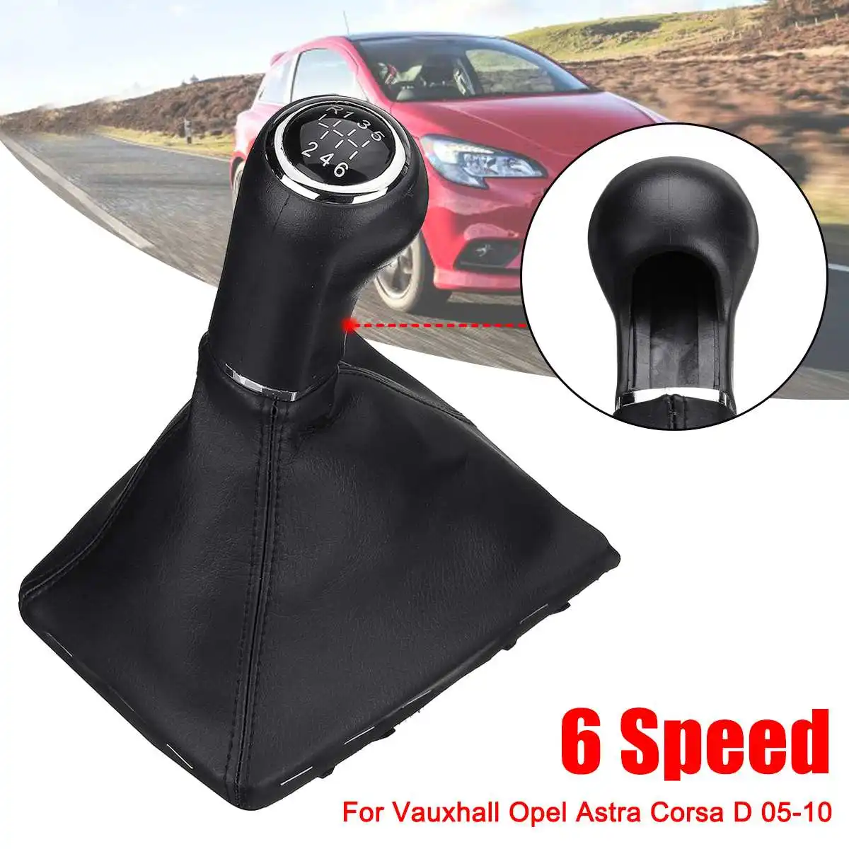 

For Vauxhall/Opel/Astra Corsa D Zafira B 2005-2011 6 Speed Gear Shift Knob Gaiter Boot Cover 2006 2007 2008 2009 2010