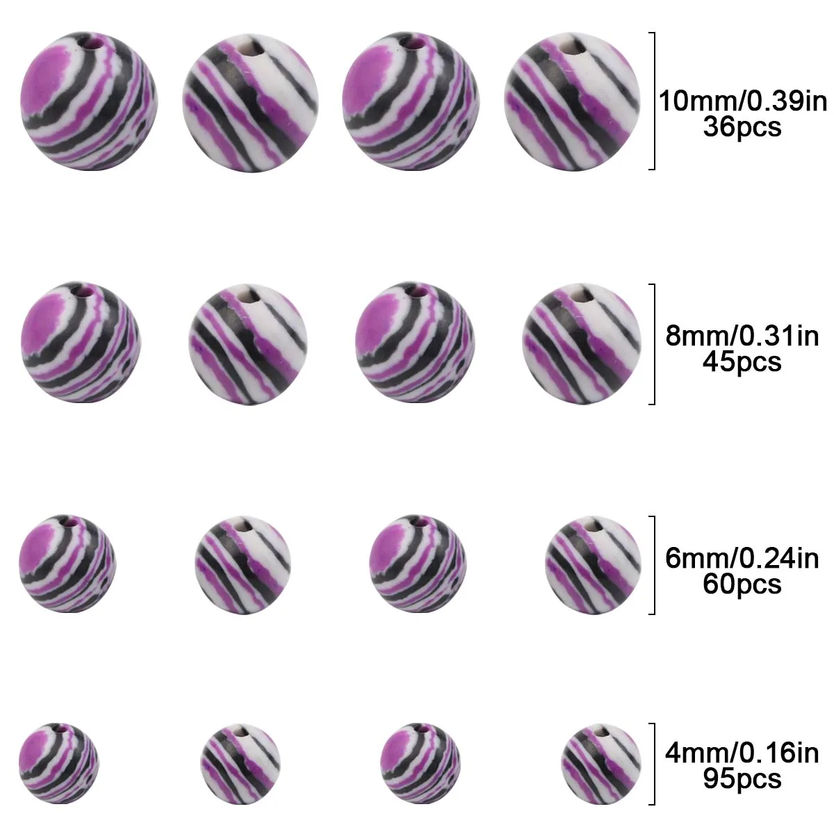 Круглые белые фиолетовые синтетические малахитовые свободные бусины 4/6/8/10 мм для