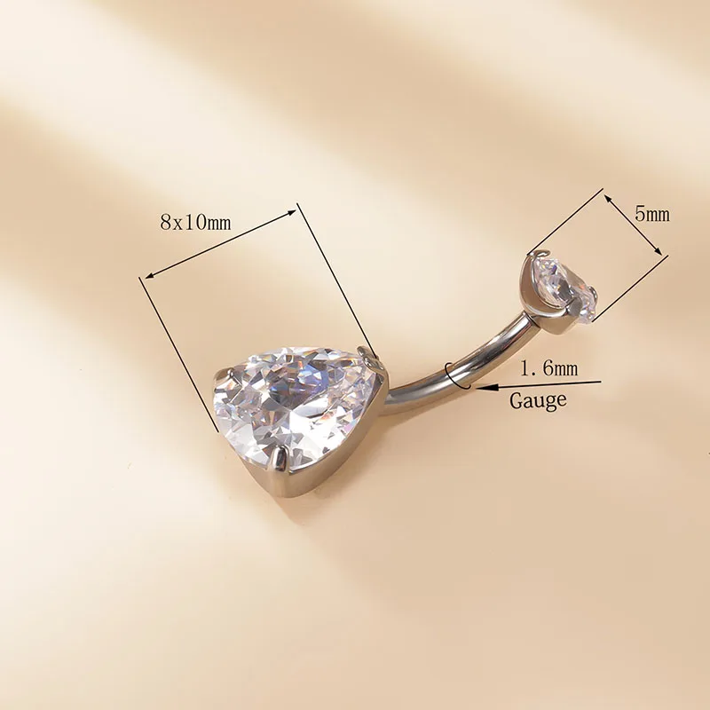 Серьги-пупки из титана G23 с фианитами изгибаемые ювелирные украшения для