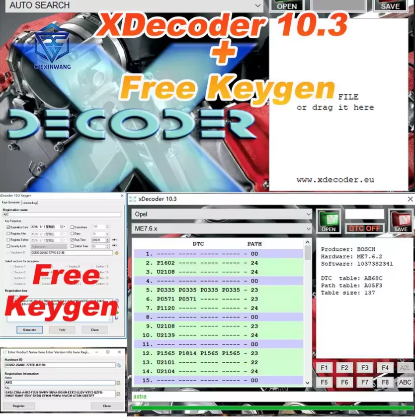 Фото Хит продаж: Xdecoder 10.3 с кейгеном, программой для удаления DTC, Crack DTC OFF, для Hyundai/VAG EDC15 EDC16 EDC17 Xdecoder №1