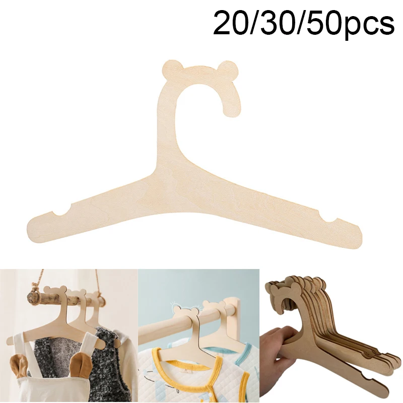 

20/30/50 Pcs Small Clothes Hanger For Kids Wooden Hanger Rack Girls Home Creative Children's Clothes Hangers For Kids Present
