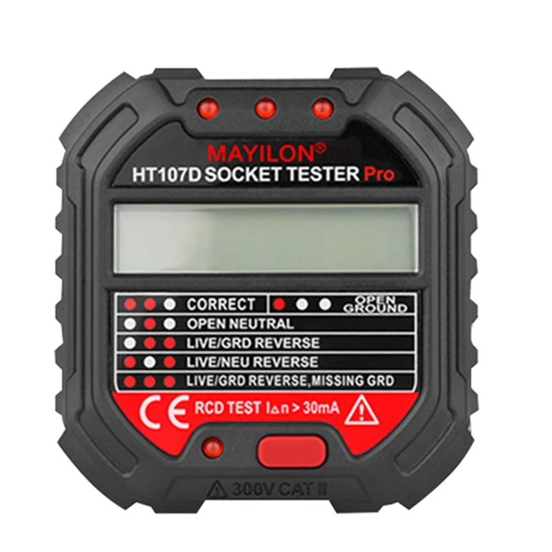

Тестер розеток MAYILON HT107B, детектор напряжения 90-250 В, автоматический детектор напряжения электрической цепи