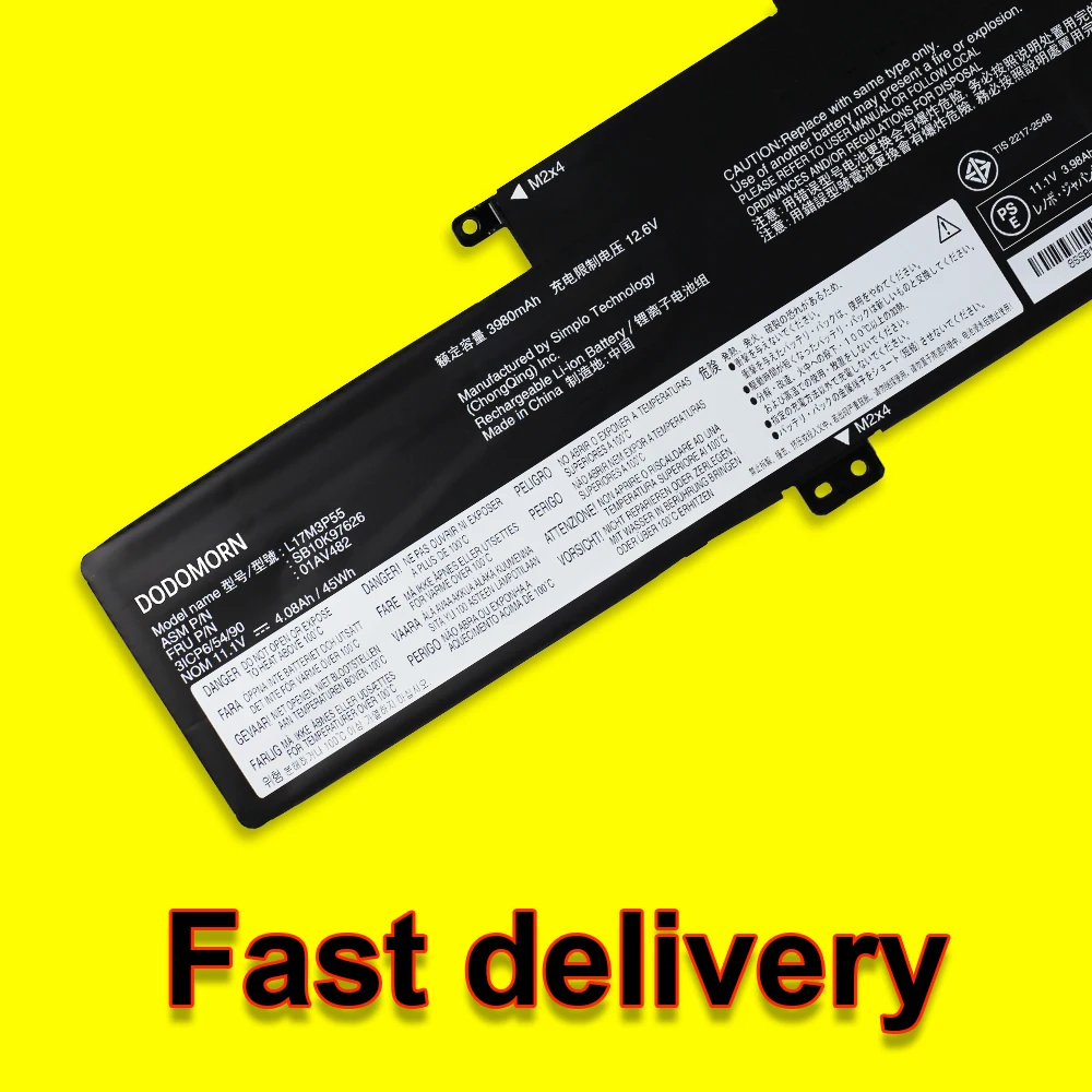 Аккумулятор для ноутбука Lenovo ThinkPad L380 L390 S2 Yoga 4080 01AV481 01AV482 01AV483 SB10K97626 2018 мАч
