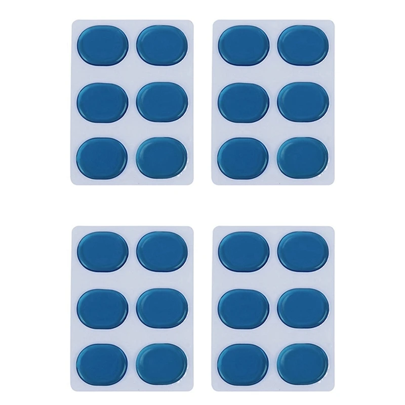 

24 PCS/Set Of Drum Kit Muffler Stickers Silica Gel Sticker Drum Dampeners Gel Pads Snare Drum Muffler Mute Blue