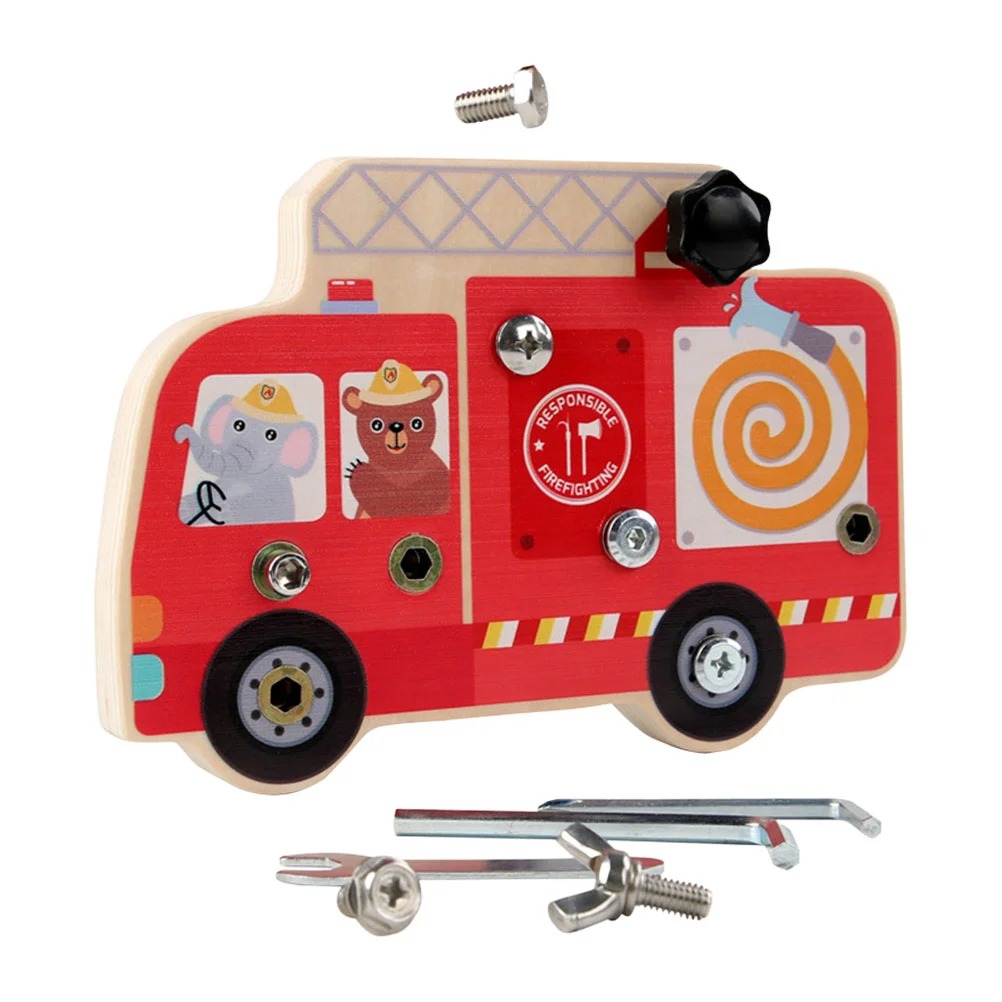 

1 Set of Adorable Kids Fire Fighting Truck Screws Assemble And Disassemble Board