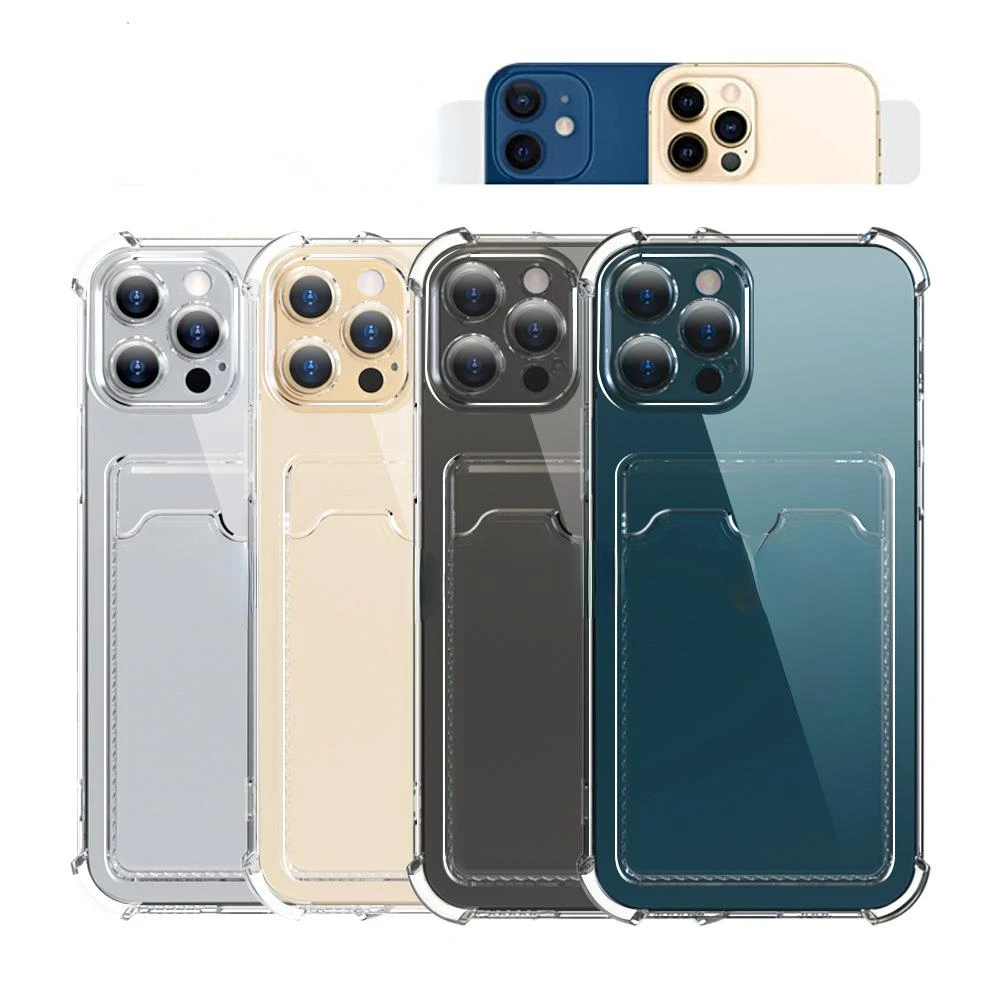 

Transparent Phone Case With ID Credit Card Holder For IPhone 13 12Mini 12 11 Pro Max X XS XR 7 8 Plus TPU Back Cover