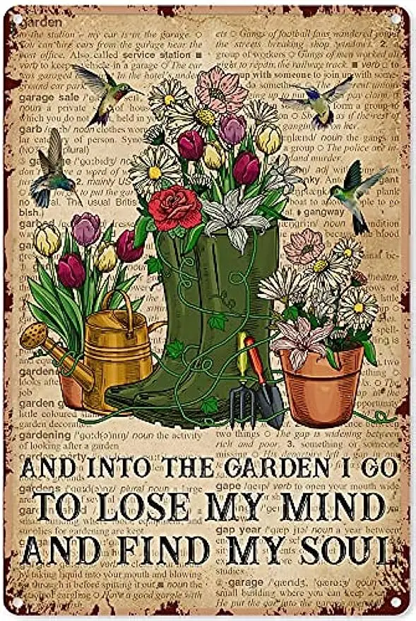 

Vintage Metal Tin Decorative Garden Logo Decorative Sign Wall Art Kitchen Outdoor Farm Garden Afternoon Tea Decorative Sign