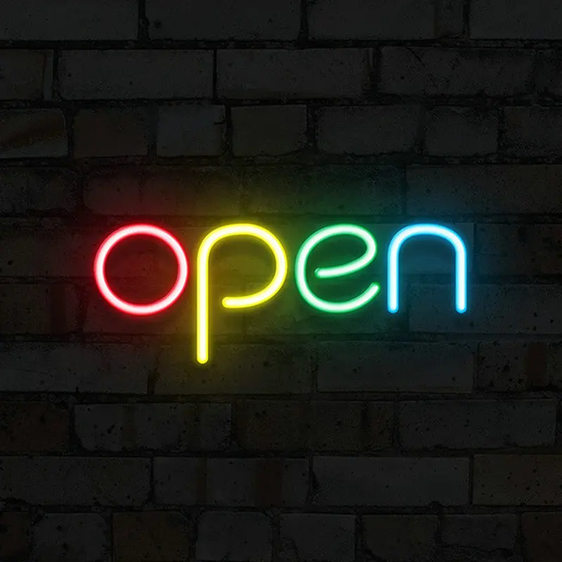 

Custom OPEN Neon Sign Light LED Wall Light Bar Window open close light