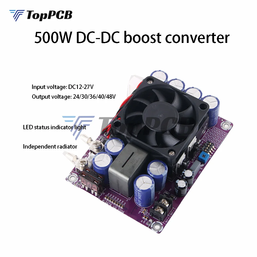 

500W 25A DC-DC Step Up Charging Power Supply 12-27V to 24V 48V Voltage Regulator Power Inverter Boost Converter for Car Speaker