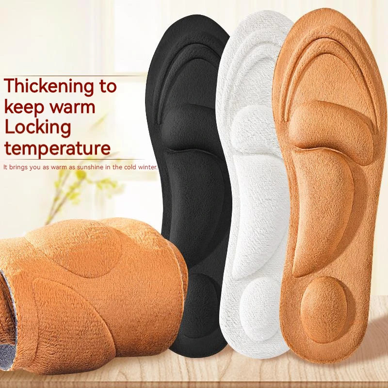 

4D Suede Memory Foam Orthotic Insole Arch Support Orthopedic Insoles Shoes Cushion Flat Foot Feet Care Sole Winter Warm Shoe Pad