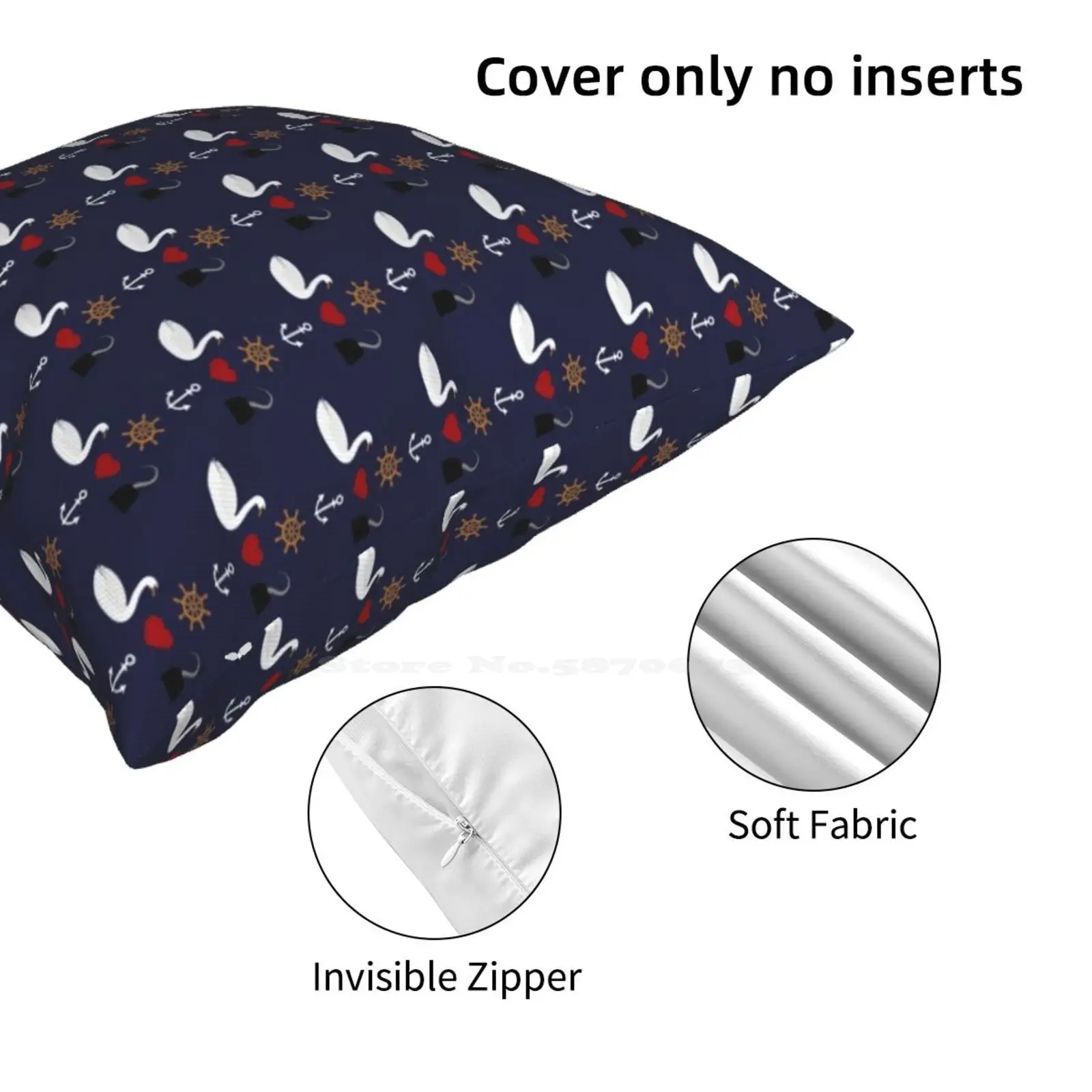 Наволочка Лебедь с рисунком иконок домашний диван поясная наволочка для