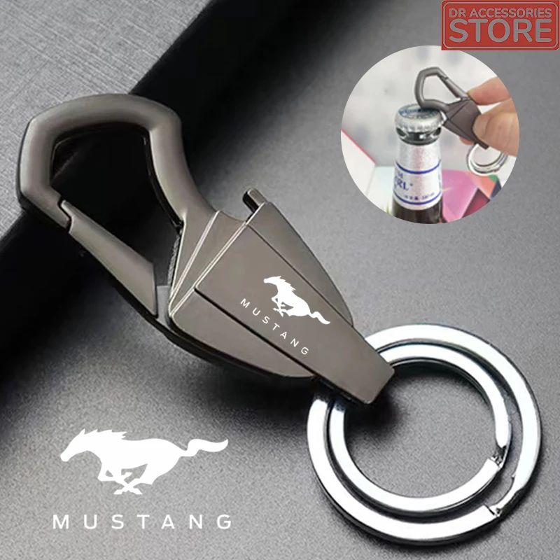 For Ford Mustang Shelby GT 350 500 Cobra Accessories Customized LOGO Keychain Zinc Alloy Multifunction Car Play Keyring