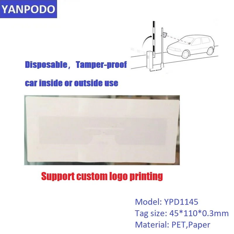

Yanpodo PET,Paper material windshield passive labels 1-20M long read range UHF RFID sticker tag for gate vehicle management