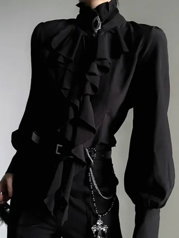 Черная винтажная рубашка Harajuku