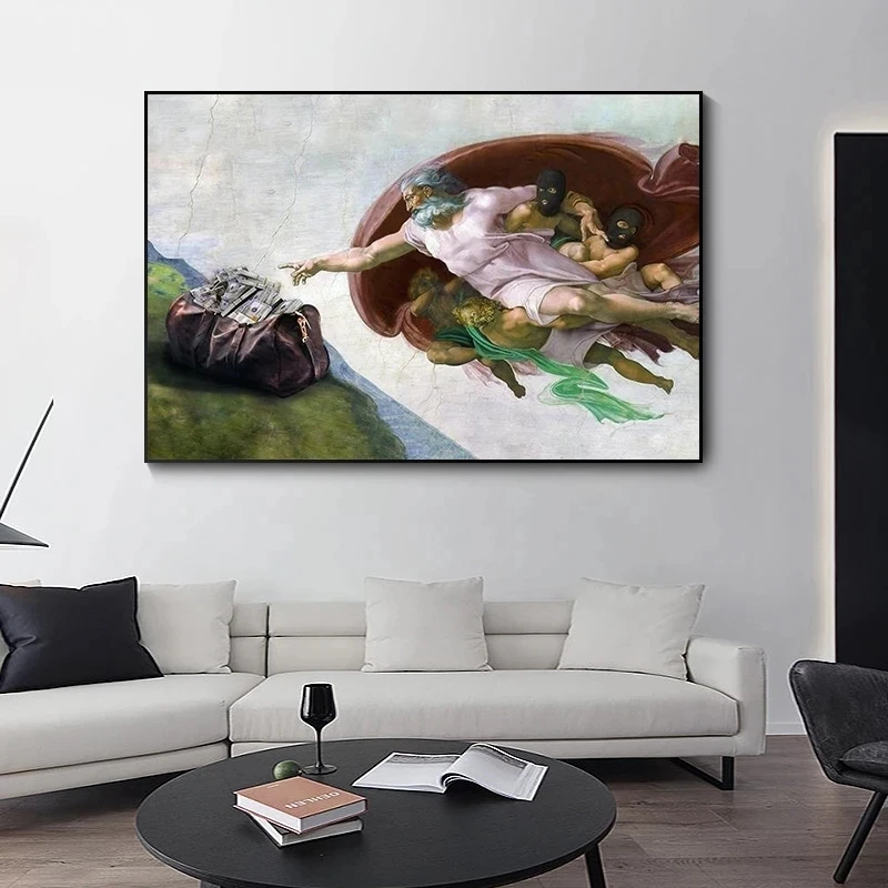 

Знаменитые Картины «Рука Бога», забавные постеры и принты, винтажные настенные картины на холсте для гостиной, спальни, украшение для дома