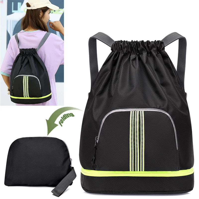 

Женская сумка для фитнеса, складной ультралегкий спортивный рюкзак, мужской рюкзак на шнурке, мужская сумка для спортзала, портативная спортивная сумка для йоги, рюкзак для спортзала