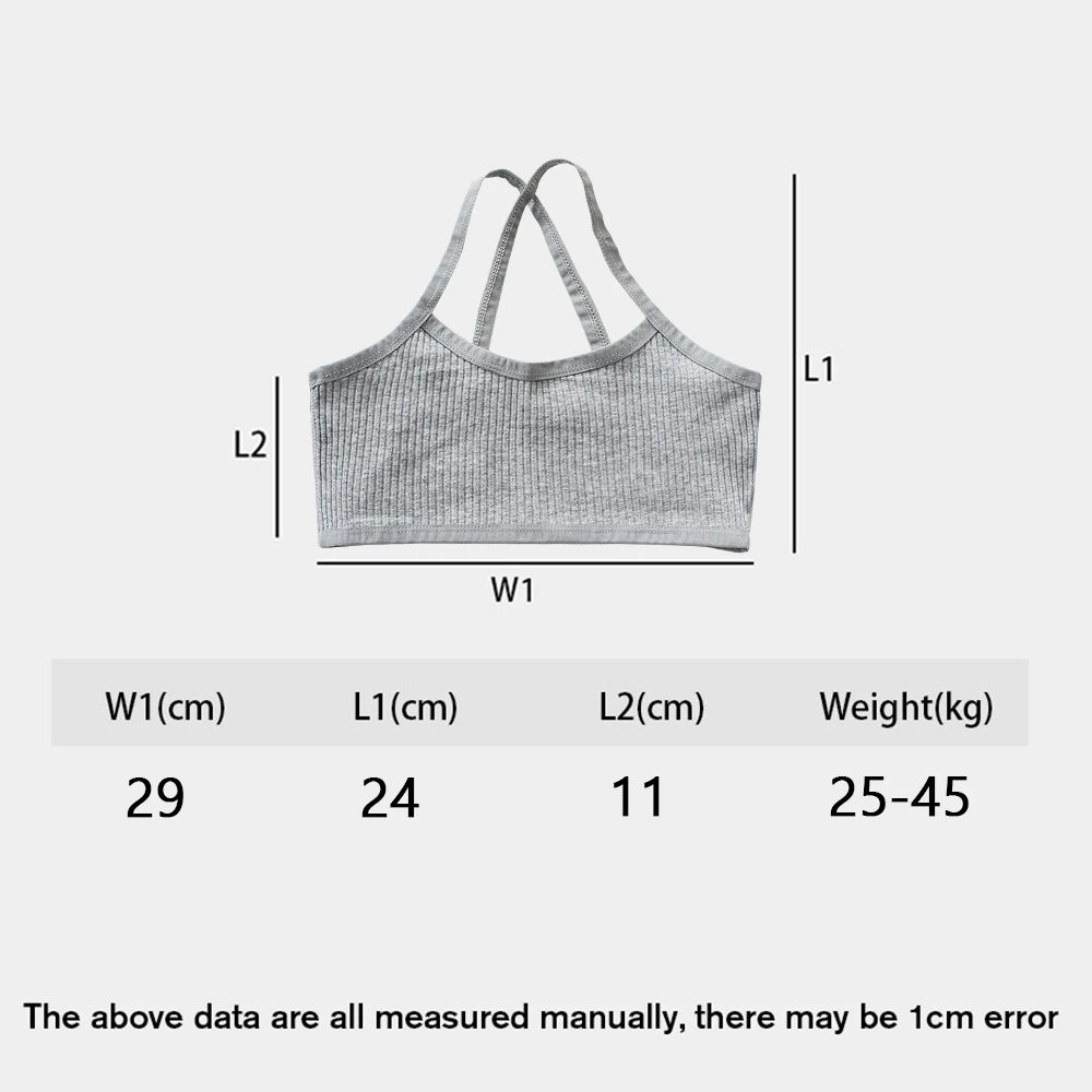 Хлопковый вязаный бюстгальтер в рубчик для девочек Подарочный короткий топ