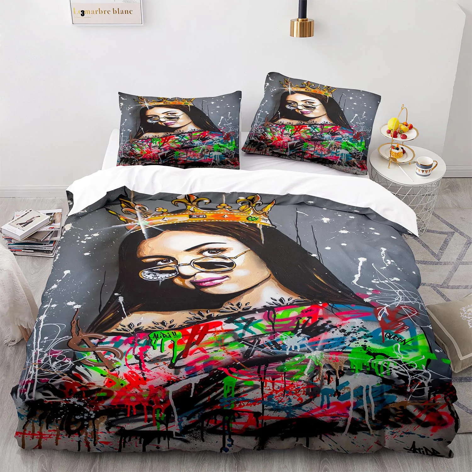 

Eva Queen Duvet Cover Sets Fashion Quilt Cover Pillowcases Popular Stars Bedding Set Twin King Full Size Beauty Comforter Cover