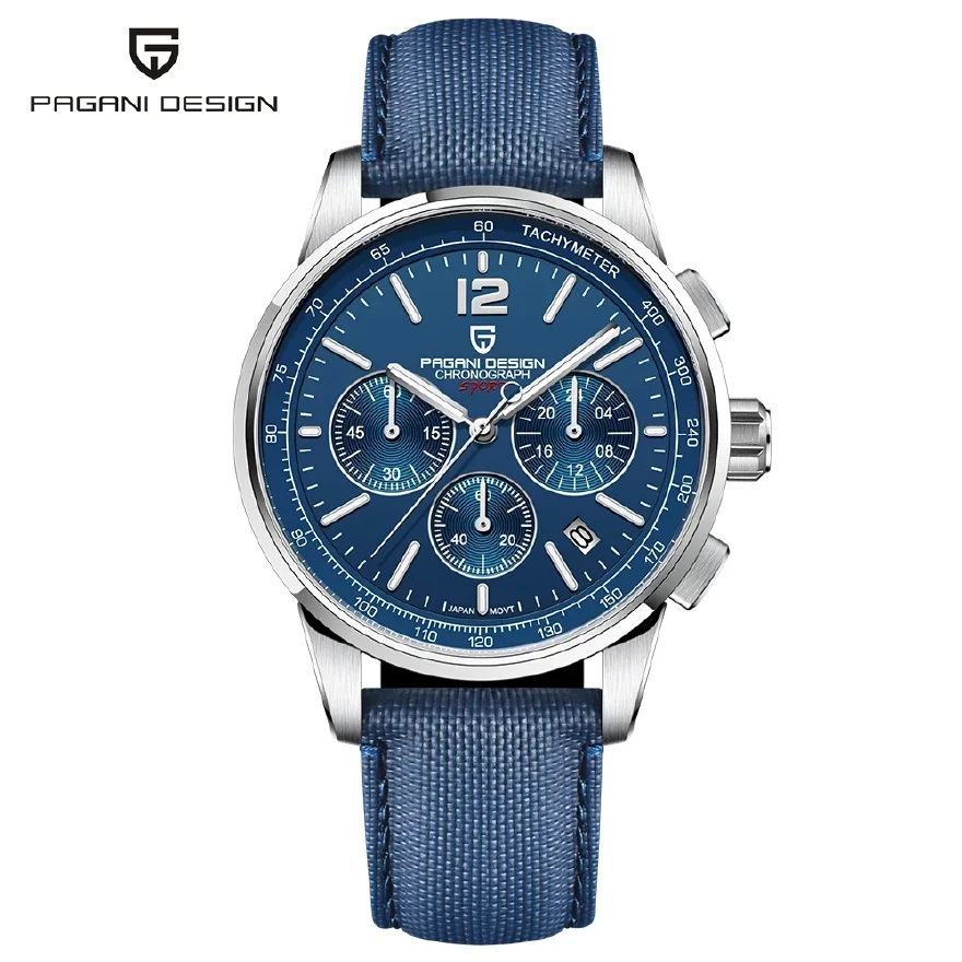 

PAGANI DESIGN New VK63 Men Quartz Wristwatches Top Brand Sapphire Glass Chronograph Waterproof 100M Stainless Steel Watch Men