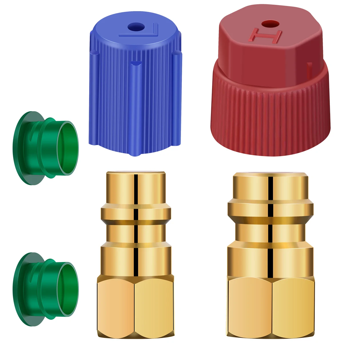 1Pair R12 R22 to R134a Adapter R12 to R134a High Low Side Retrofits Adapters Fittings Conversion Kit 1/4 SAE To 7/16 in UNF