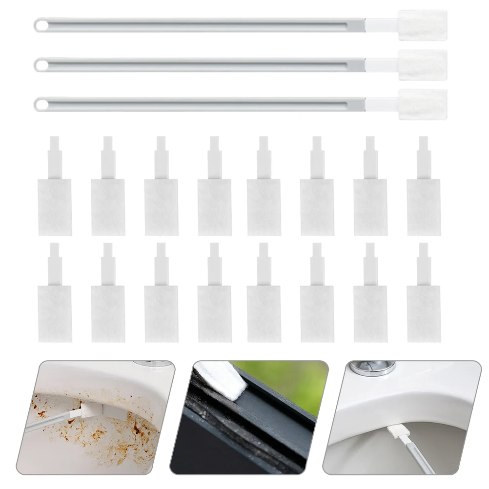 

Toilet Brush Cleaning Disposable Brushescleaner Scrub Keyboard Heads Refill Wand Refills Crevice Time One Scrubber Bowl Home