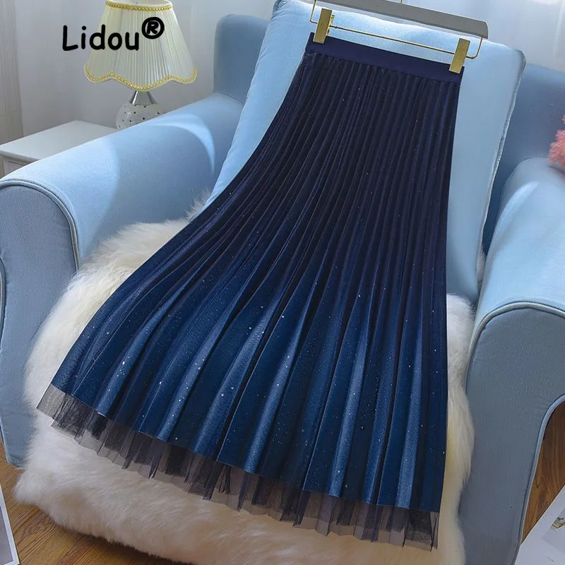 Однотонная плиссированная юбка Starlight из полиэстера