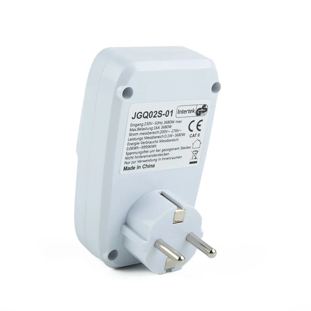 

For 230V AC 50Hz Energy Cost Meter Coffee Machines Game Consoles Bread Machines White 230V AC 50Hz LCD Display