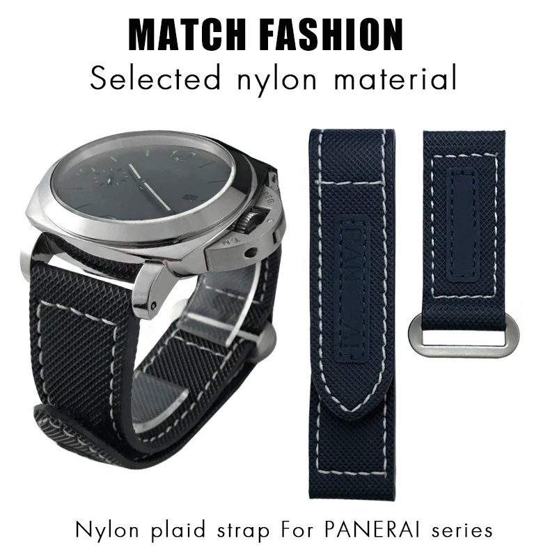 

Ремешок из нейлоновой холщовой ткани для часов Panerai LUMINOR PAM01118 01661 02662, ремешок для часов, светящиеся браслеты