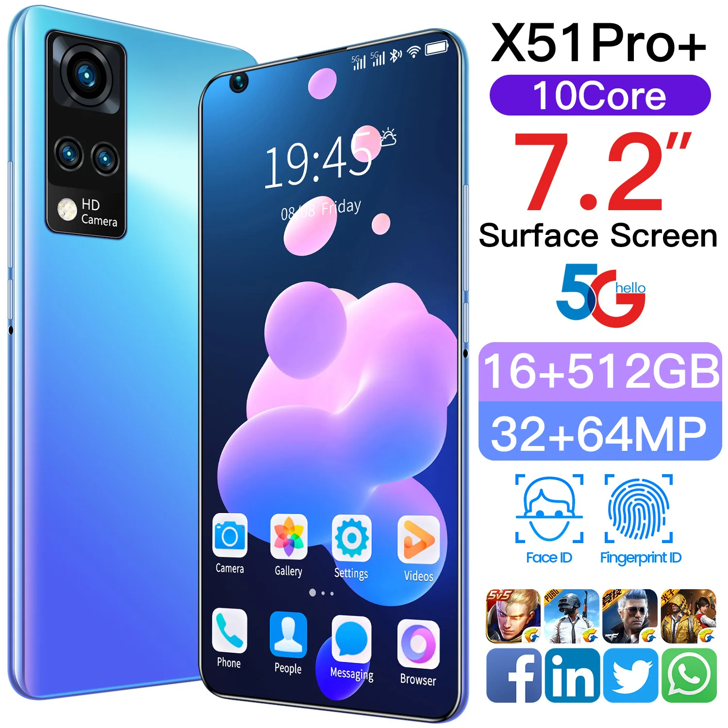 Телефон с экраном 7 2 дюйма 16 + 512 ГБ 4G LTE | Мобильные телефоны и аксессуары