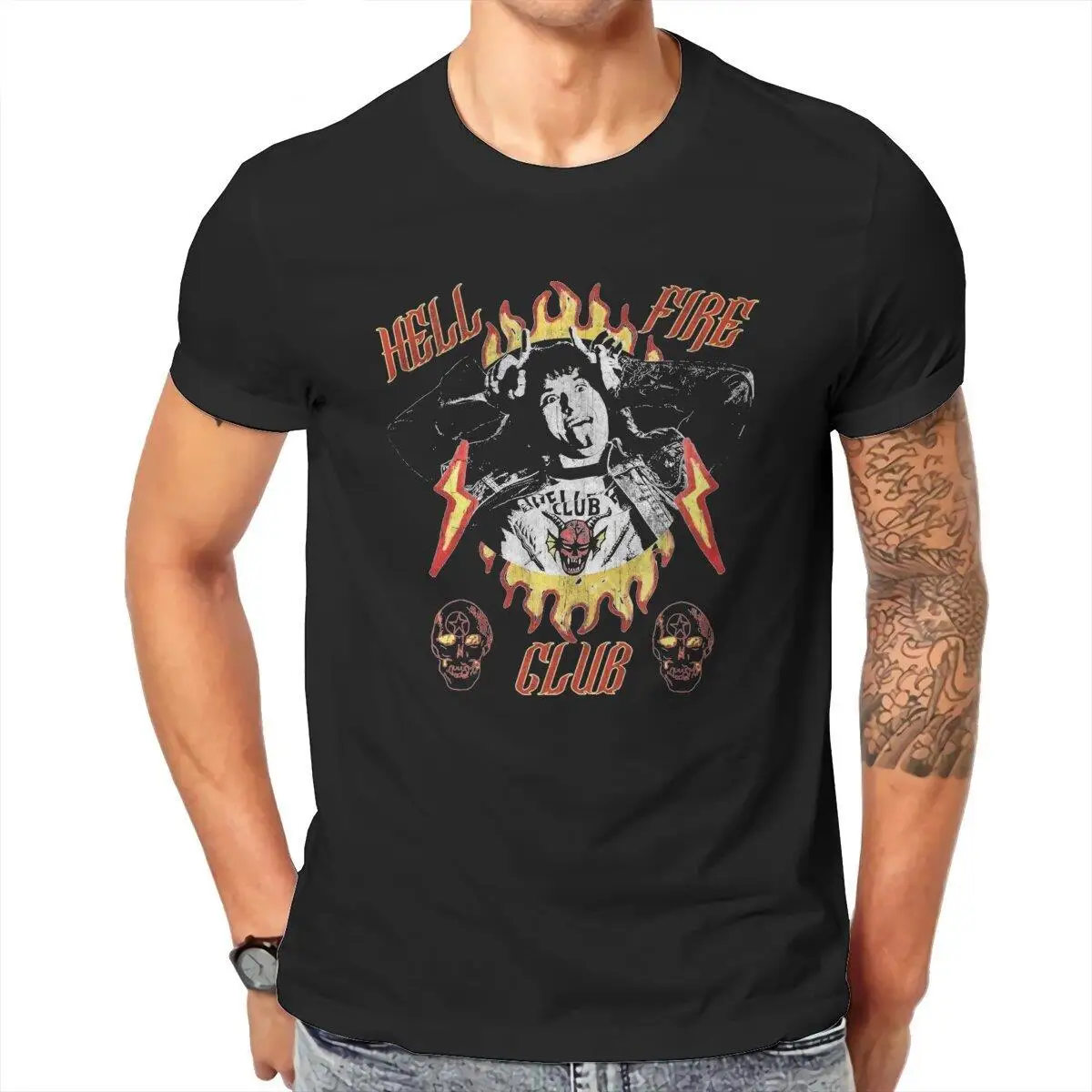 Men's LOVE HIM Eddie Munson  T Shirt Hell Fire Club  Pure Cotton Clothing Amazing Short Sleeve Tee Shirt 4XL 5XL 6XL T-Shirts