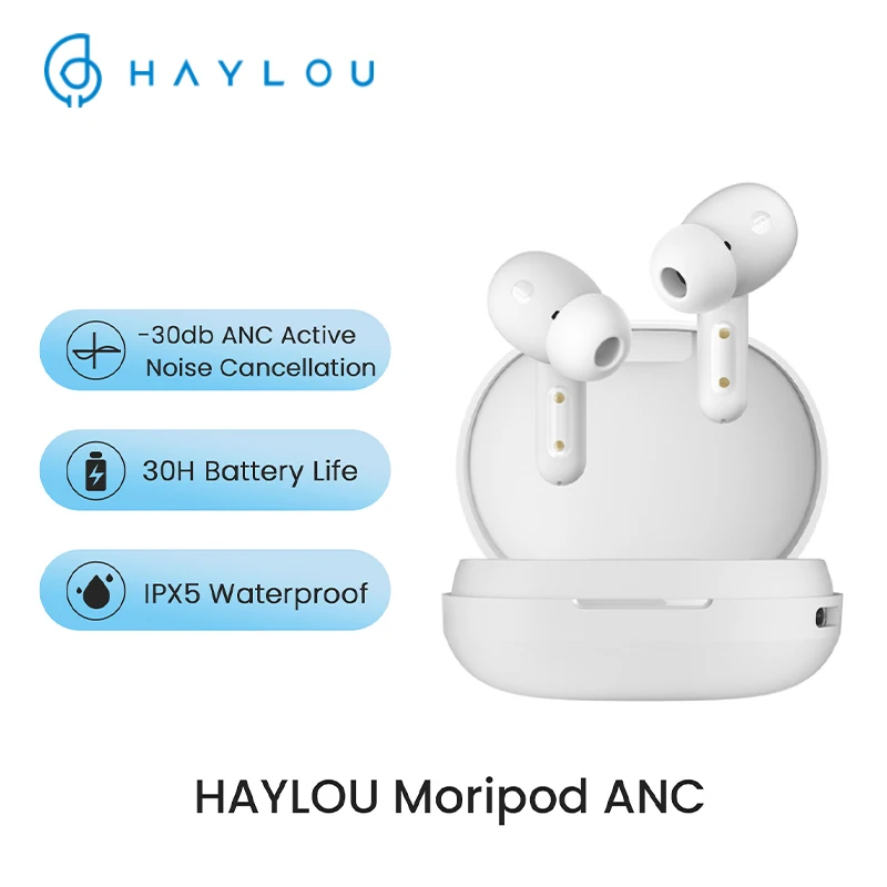 

Haylou MoriPods ANC Headphones Wireless Bluetooth 5.2 Earphone TWS Touch Control Earbuds Noise Reduction Sport Headset Gamer Pro