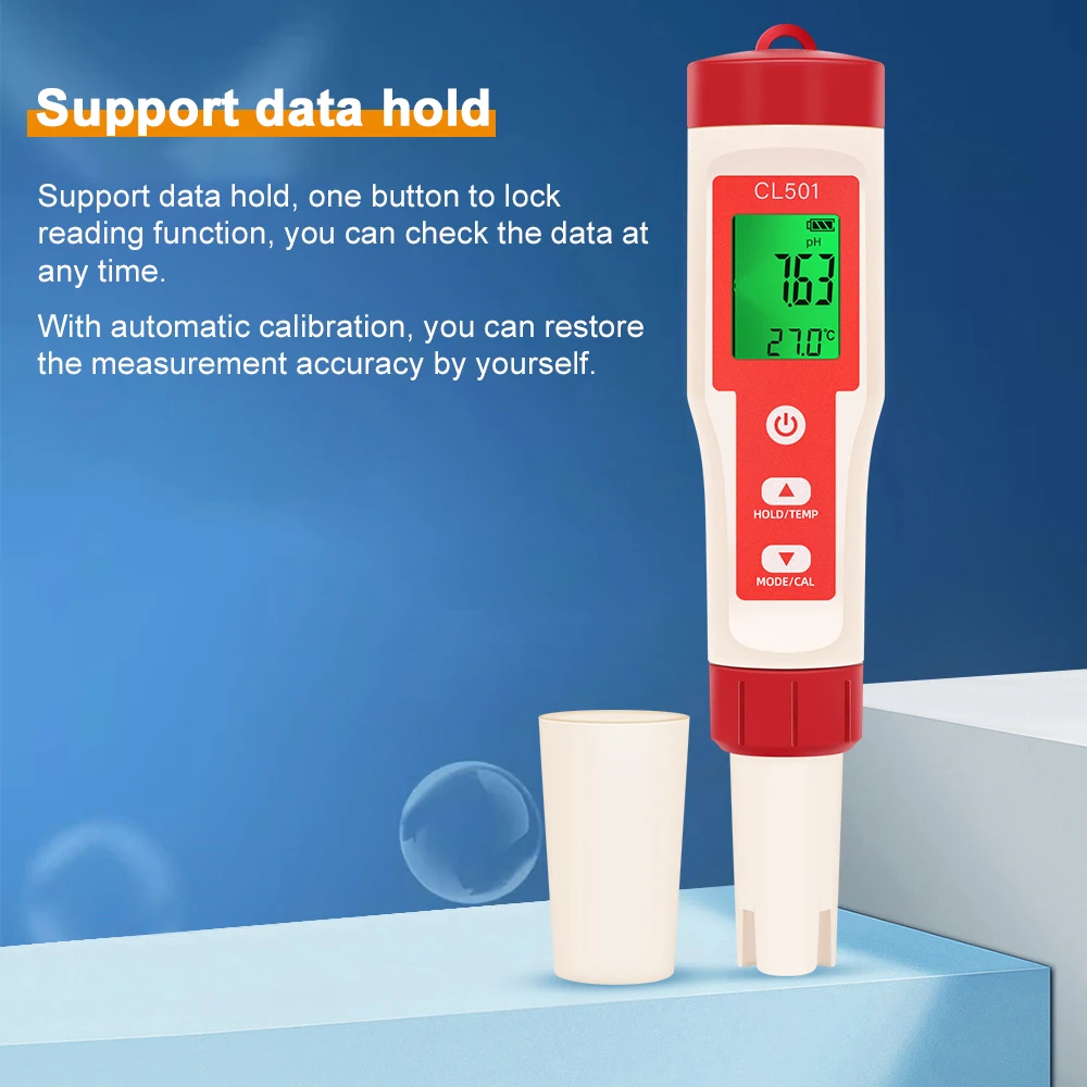 Измеритель PH/CL2/H2/ORP/температуры тестер качества воды для бассейнов питьевой
